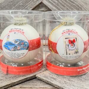 2005 Vintage-You Might Be A Redneck-Jeff Foxworthy Ornaments-Comes As Set of 2